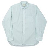 【7月納品予定】 WORKERS  ワーカーズ  Round Collar Shirt, Green Stripe Poplin 