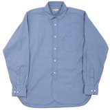 【7月納品予定】 WORKERS  ワーカーズ  Round Collar Shirt, Blue Grey Poplin 