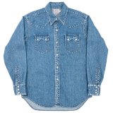 【9月納品予定】 WORKERS  ワーカーズ  Cats Family Western Shirt, 9.5 oz Indigo Denim, Washed 