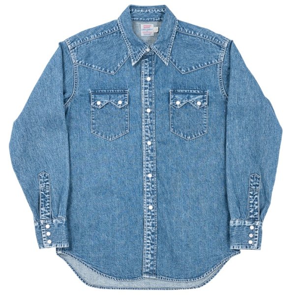 画像1: 【9月納品予定】 WORKERS  ワーカーズ  Cats Family Western Shirt, 9.5 oz Indigo Denim, Washed 