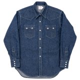 【9月納品予定】 WORKERS  ワーカーズ  Cats Family Western Shirt, 9.5 oz Indigo Denim, OW 