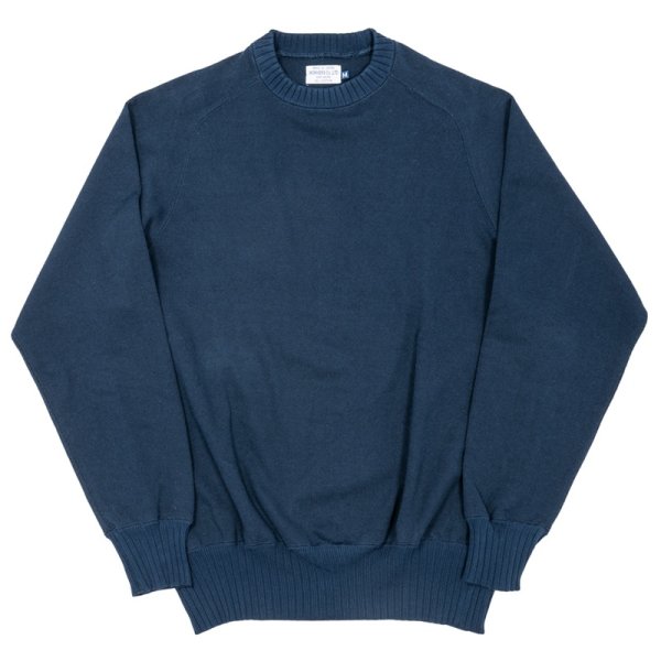 画像1: 【9月納品予定】 WORKERS  ワーカーズ  Cotton Saddle Shoulder Sweater, Navy 