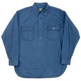 【11月納品予定】 WORKERS  ワーカーズ  Deluxe Shirt, Pullover, Indigo Beta Chambray 