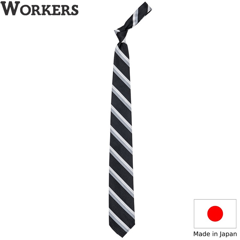 Workers ワーカーズ Silk Repp Tie Black Silver Grey シルクレップタイ ブラックシルバーグレイ Qurious キュリアス 新潟 通販