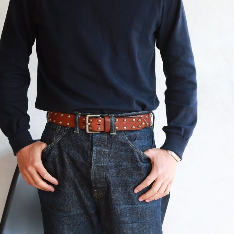 Vintage Works ヴィンテージワークス Leather belt 5Hole Made in USA ...