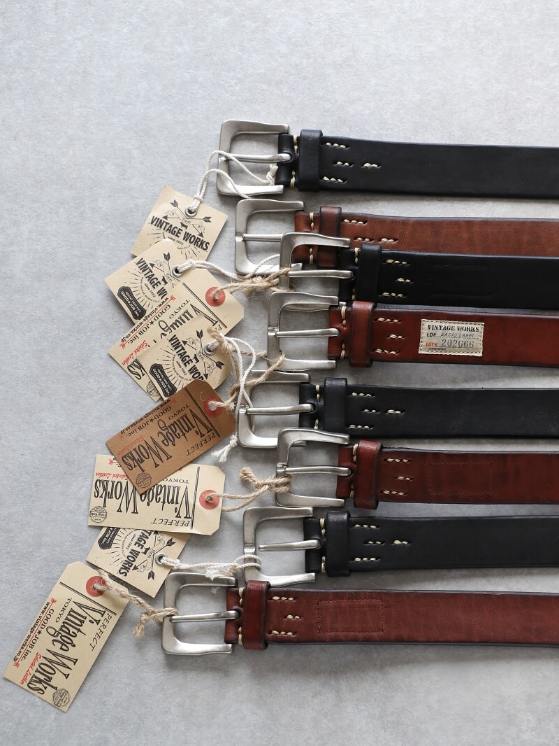 Vintage Works ヴィンテージワークス Leather belt レザーベルト ...
