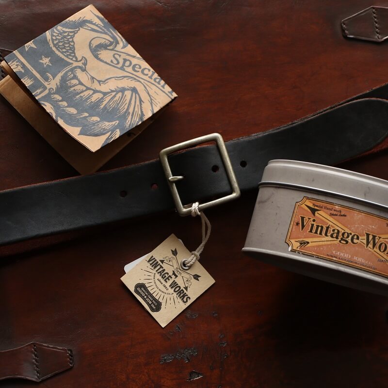 Vintage Works ヴィンテージワークス Leather belt 5Hole レザーベルト ...