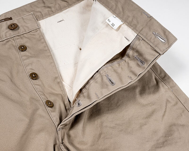 WORKERS ワーカーズ Officer Trousers, Regular Fit Greige