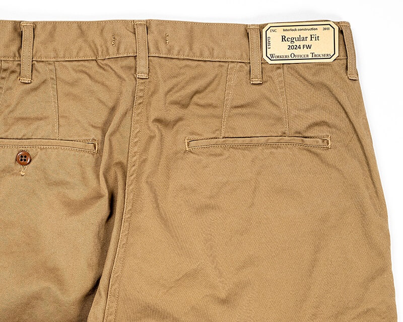 WORKERS ワーカーズ Officer Trousers, Regular Fit Greige