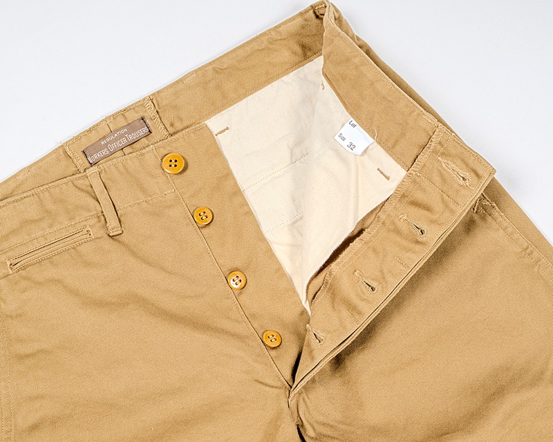 WORKERS ワーカーズ Officer Trousers Slim, Type 2 Greige