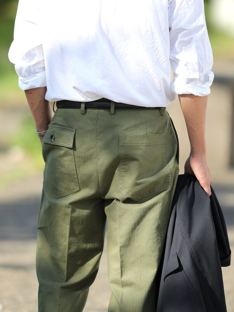 BARNSTORMER バーンストーマー Dress Fatigue Pants Herringbone ドレスファティーグパンツ ヘリンボーン 1333P