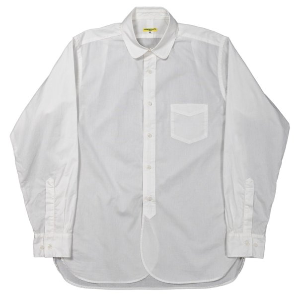 画像1: 【7月納品予定】 WORKERS  ワーカーズ  Round Collar Shirt, White Poplin  (1)