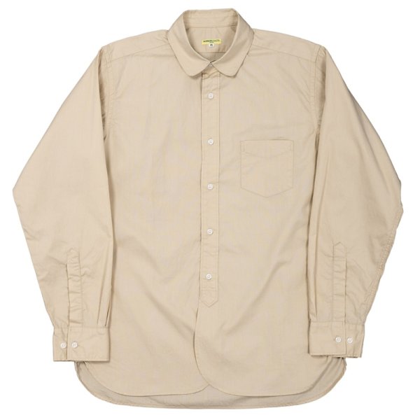 画像1: 【7月納品予定】 WORKERS  ワーカーズ  Round Collar Shirt, Beige Poplin  (1)