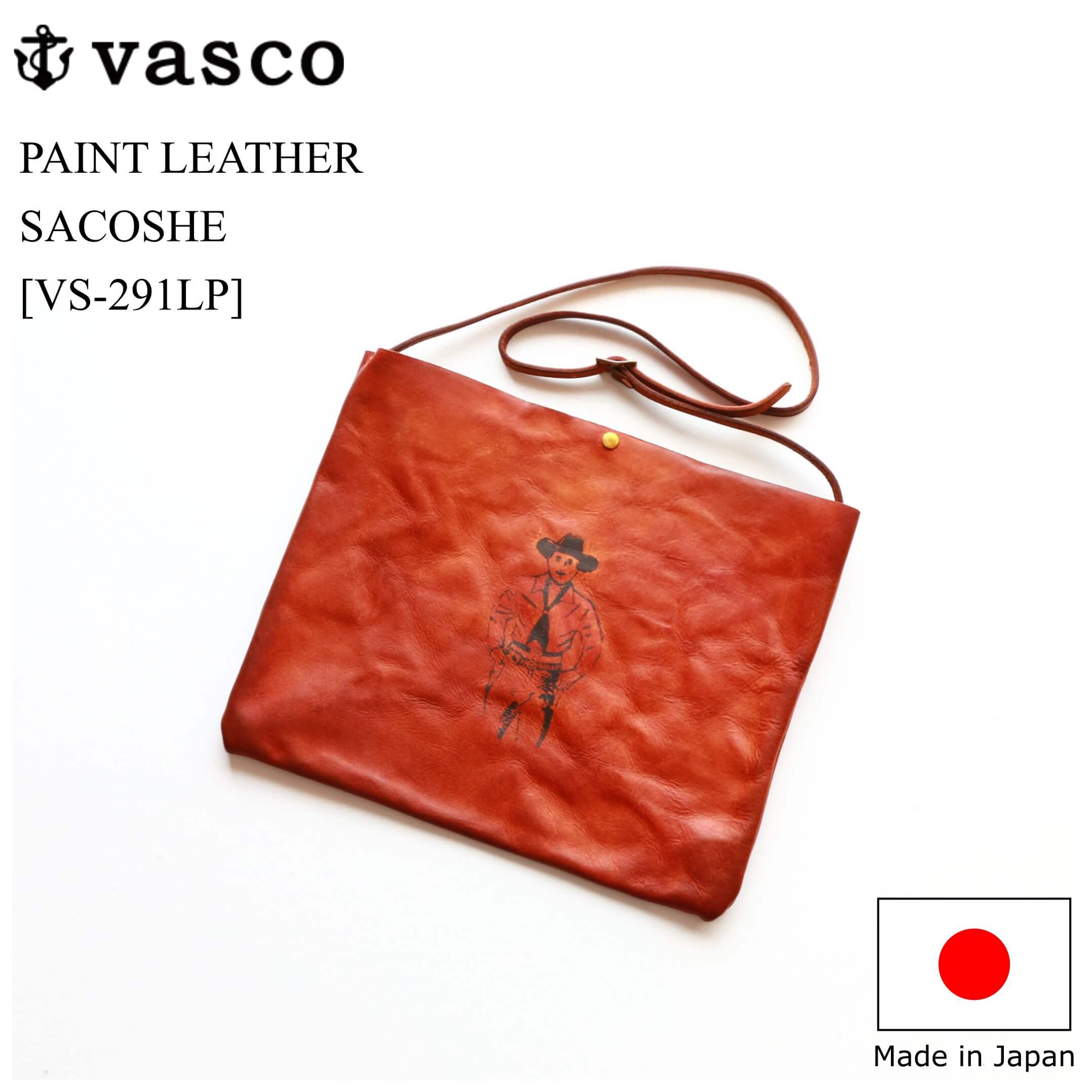 vasco ヴァスコ PAINT LEATHER SACOSHE プリントレザーサコッシュ COW